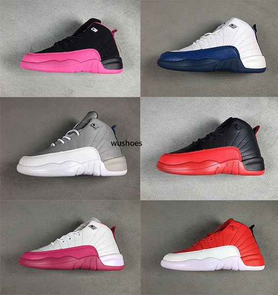 

style boys girls 12s basketball shoes all black taxi playoffs gamma basketball culture shoe blue grey xii classic street sport sneakers