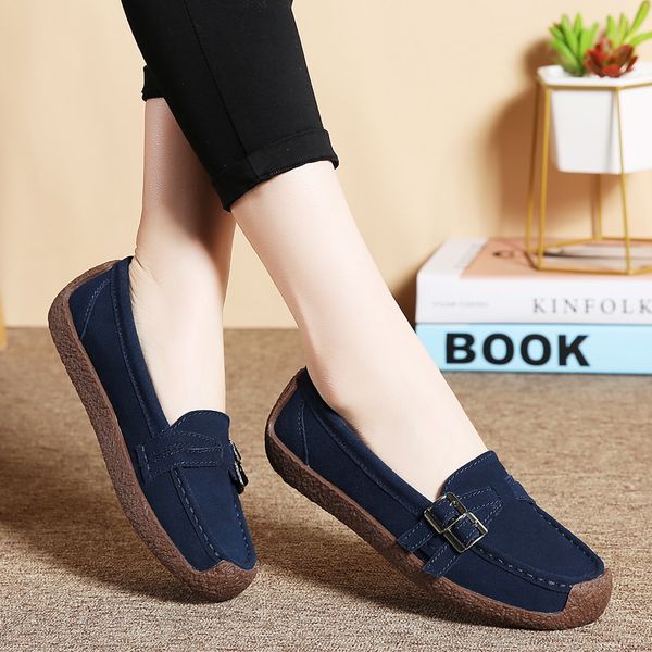 

nice spring women shoes ballet flats leather oxford shoes woman moccasins boat flats slip on loafers ladies casual comfortable, Black