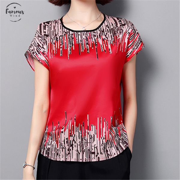 

floral 2019 new fashion women and blouses short sleeve o neck korean print casual office work chiffon plus size shirts blusas, White