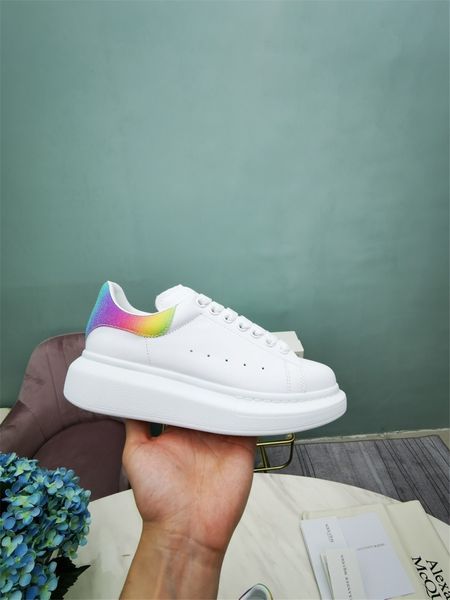 

platform men's and women's shoes wild vintage luxury luminous white shoes frosted suede leather pure blackboard shoes 04, Black