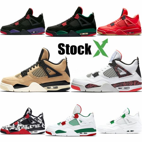 

2020 4s jumpman 4 basketball shoes laser black toro bravo bred men designer sneaker fear pack fire red athletic trainers #640