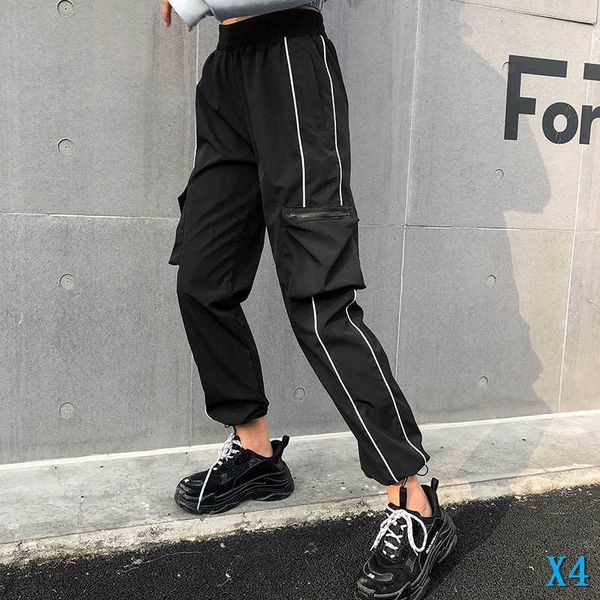 

womens designer pants 2019 new autumn fashion luxury pants for women brand loose sport womens trousers with many pockets wholesale s-lx4, Black;white