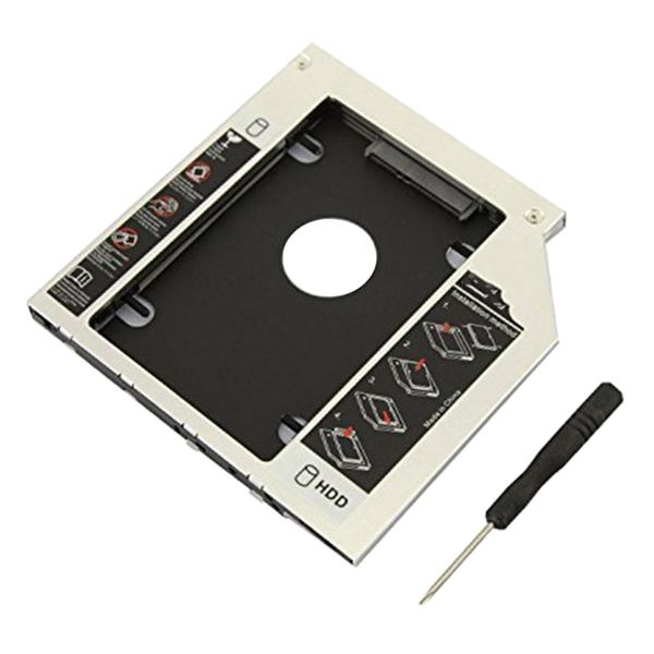 

black plastic 2.5in 9.5mm hard drive disk caddy adapter case for cd/dvd-rom