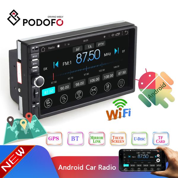 

podofo 2 din android car radio gps stereo radio 7'' touch screen 2din mp5 player car multimedia player autoradio mp5 wifi