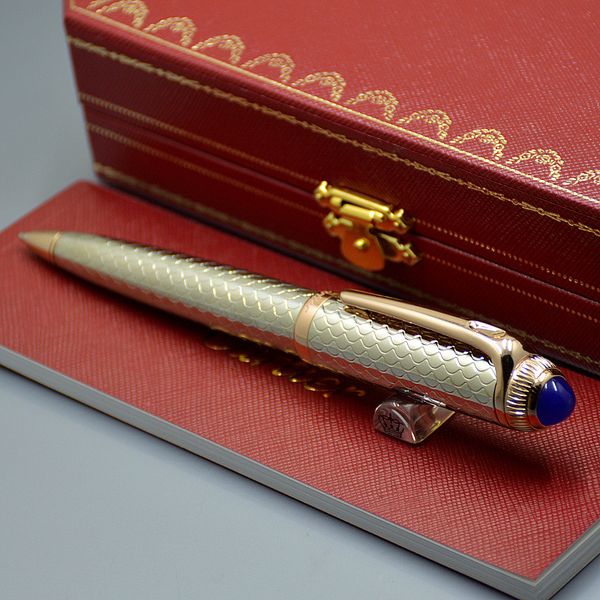 

luxury christmas gift cart branding metal ballpoint pen ball pens stationery office school supplies with original box packaging, Blue;orange