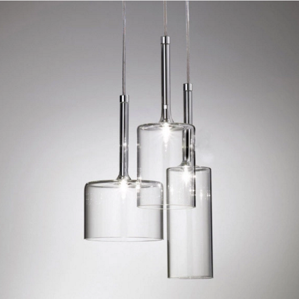 

cylindrical color bottle modern led art glass small chandelier light