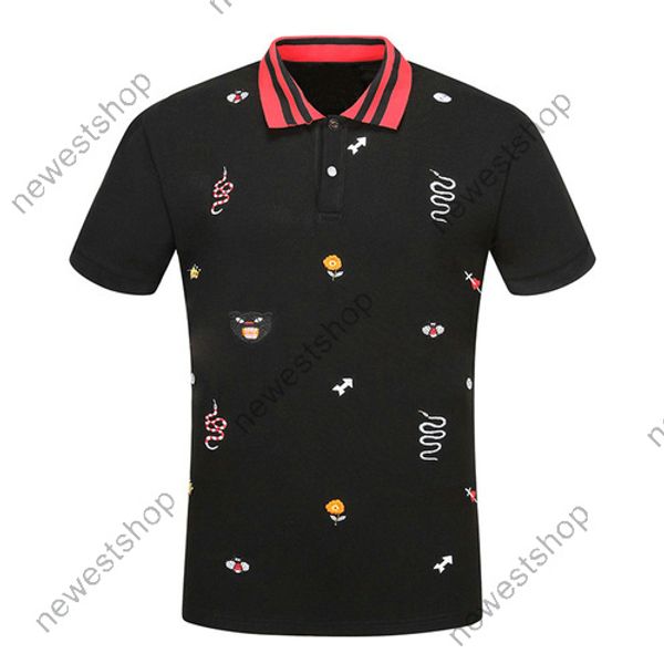 

2020 summer designer luxury clothing for mens polo embroidery flowers snake animal letter t-shirt casual turn-down collar tee shirt t shirts, White;black