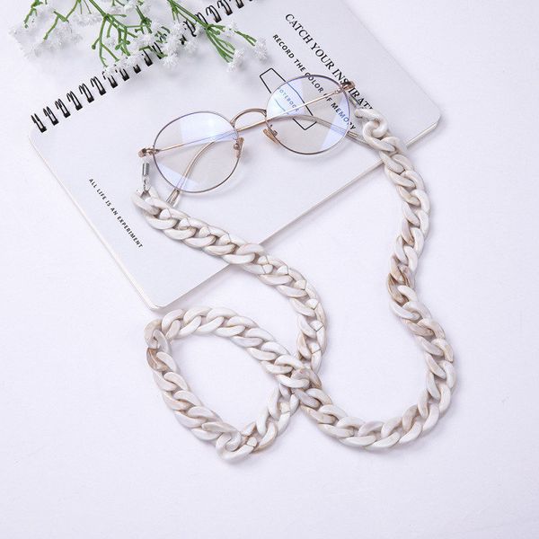 

1 pc acrylic eyeglass chain anti-slip eyewear cord holder neck strap reading glasses rope men women unisex, Silver