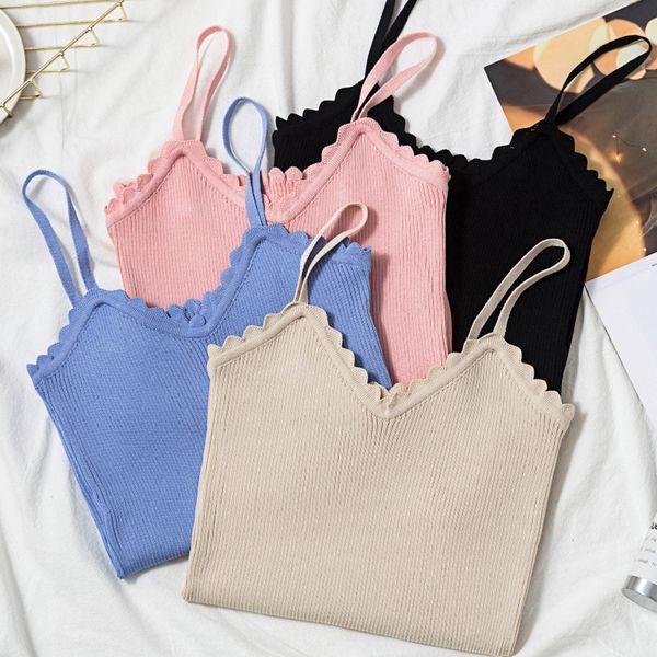 

2020 women's with ice silk knitted dress vest slim base strap women's dress, Camo