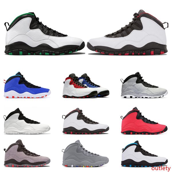 

new 2020 athletic shoes 10 mens basketball shoes 10s seattle cement tinker steel grey powder blue i m back sports sneakers trainer
