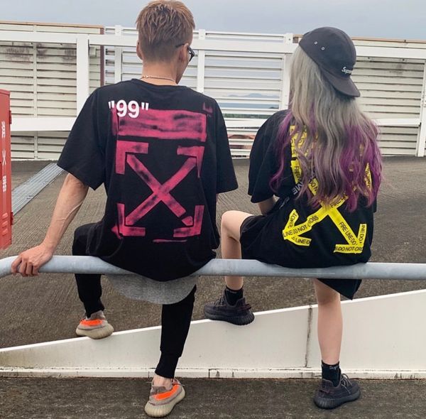 

2019 summer new pink arrow oil painting short sleeve short-sleeved women's t-shirt womens designer t shirts womens designer clothing, White