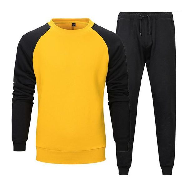 

fashion hoodies long sleeve casual solid color loose crew neck tracksuits mens new designer 2pcs tracksuits customized, Gray