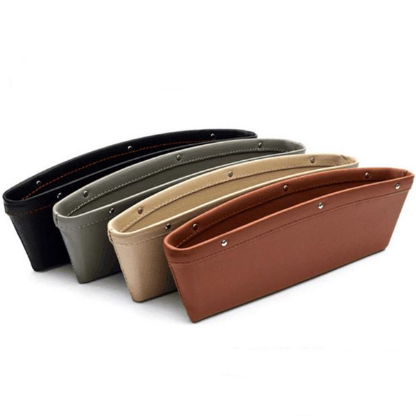 

1 pcs car organizer pu leather catch catcher box caddy car seat crack gap pocket storage glove box lock leather storage