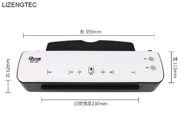 

бесплатная доставка lizengtec новый профессиональный офис новый дизайн горячий быстрый прогрев рулон ламинатор машина для бумаги формата а4