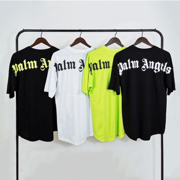 

PA Angel тройник европейского и американского горячего пара письмо печати флуоресцентный зеленый рыхлый вокруг шеи футболку мужской и женский размер дизайн S-XL