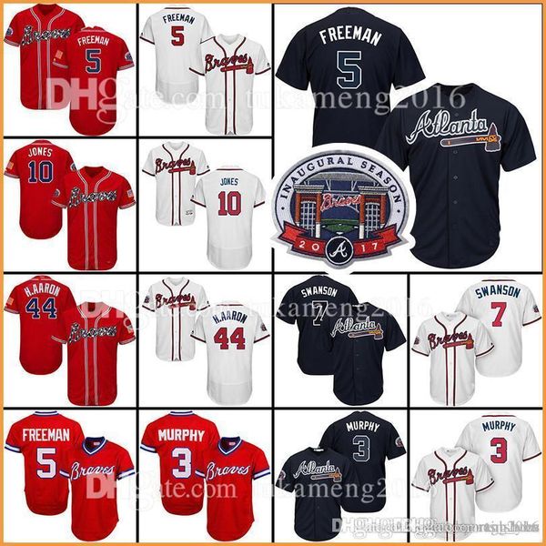 

Atlanta 10 Chipper Jones Jersey Braves 5 Freddie Freeman 3 Dale Murphy Baseball Jerseys
