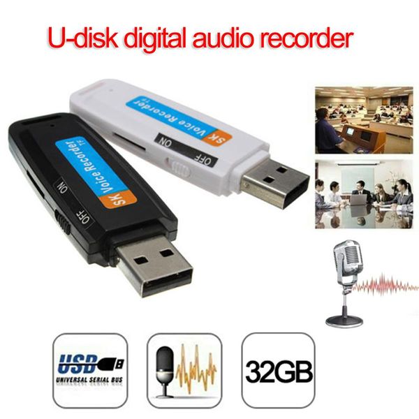 

2019 arrival u-disk digital audio voice recorder pen charger usb flash drive up to 32gb micro sd tf high quality