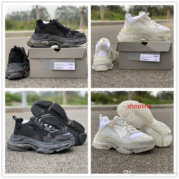 

paris triple s 17fw dad running shoes classic white black luxury fashion brand designer mens women sports casual shoes