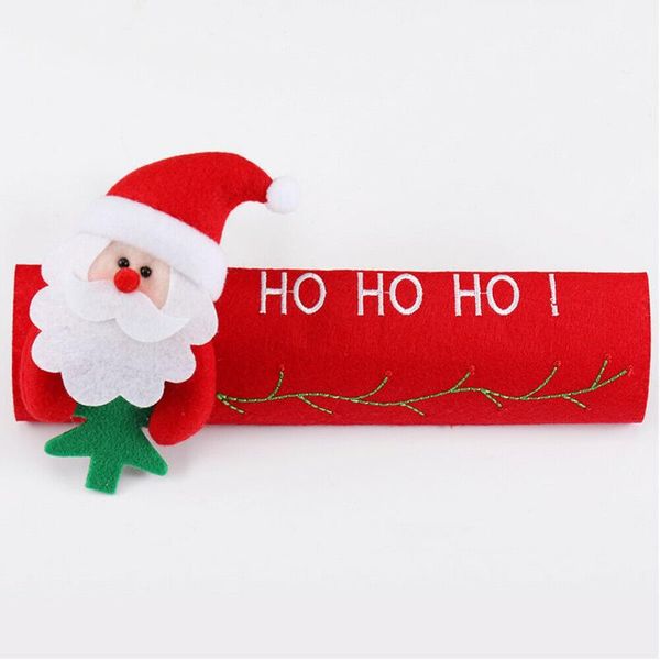 

christmas decoration kitchen refrigerator microwave oven door handle knob cloth covers snowman pattern design