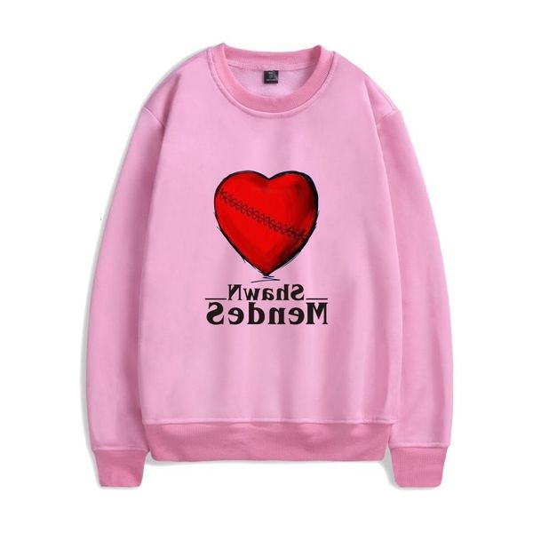 

style shirt men's autumn sweater shawn mendes gules heart printing round collar jacket hoodies t shirts, Black