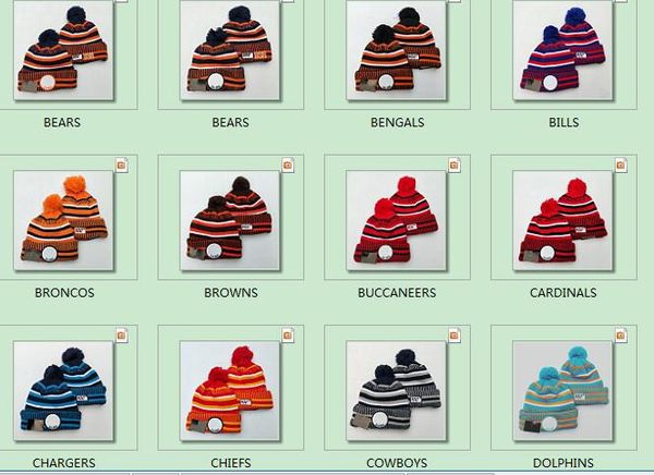 

2019 new designer 100th anniversary sideline beanies caps american football 32 teams sports winter hat beanie skullies sport pom knit hats, Blue;gray