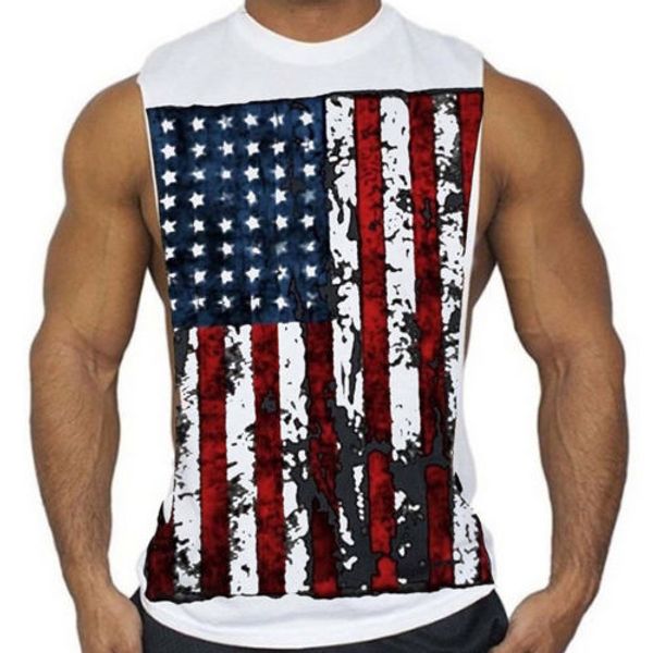 

new striped star running vests men plus size m-2xl shirts gym bodybuilding stringer tank muscle workout sport fitness vest, Black;blue