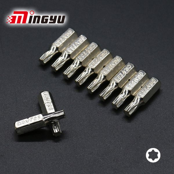 

10pcs 1/4" 25mm torx t25 screwdrivers bit set repair tools electroplating kit hex shank drill bit power household hand tools
