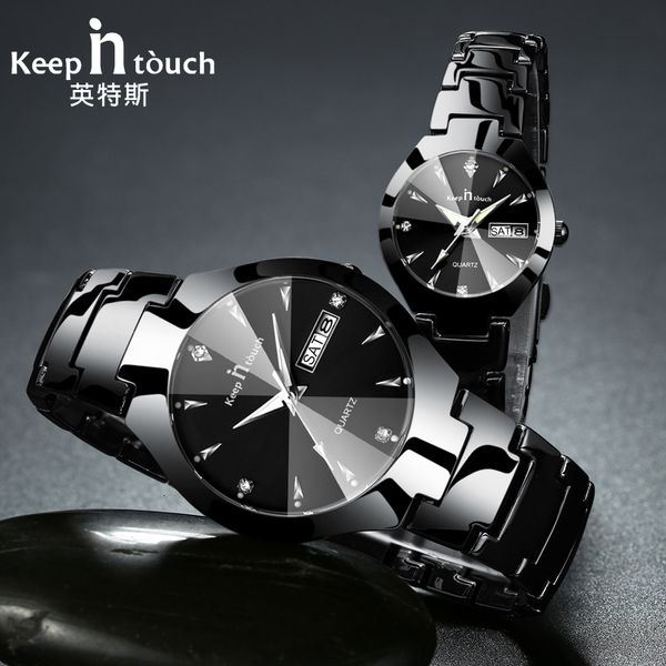 

keep in touch brand luxury lover watches quartz calendar dress women men watch couples wristwatch relojes hombre 2019 with box cj191116, Slivery;brown