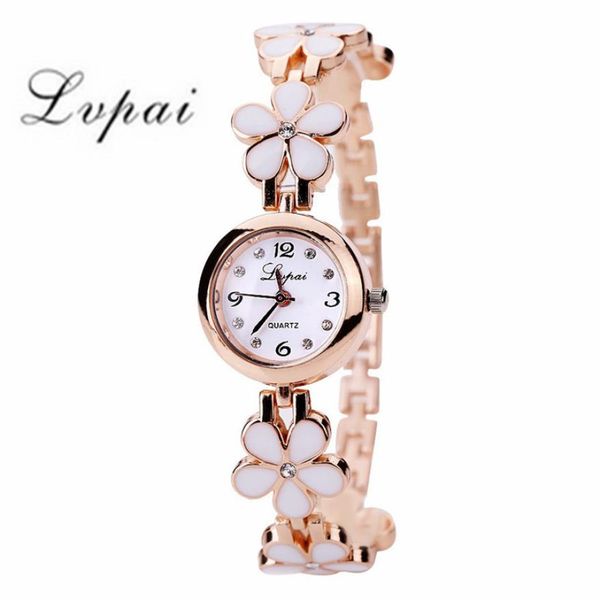 

lvpai fashion rhinstone women watch 2019 new flower band de luxe montres femmes bracelet watch, Slivery;brown