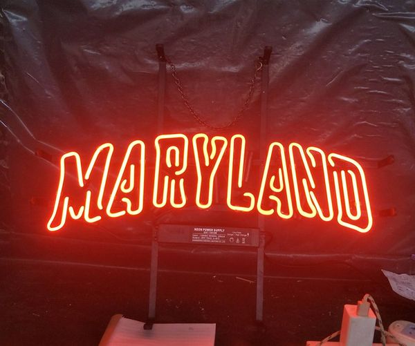 

настройка maryland неоновый знак свет реклама бар развлечения клуб украшения art display real glass lamp металлический каркас