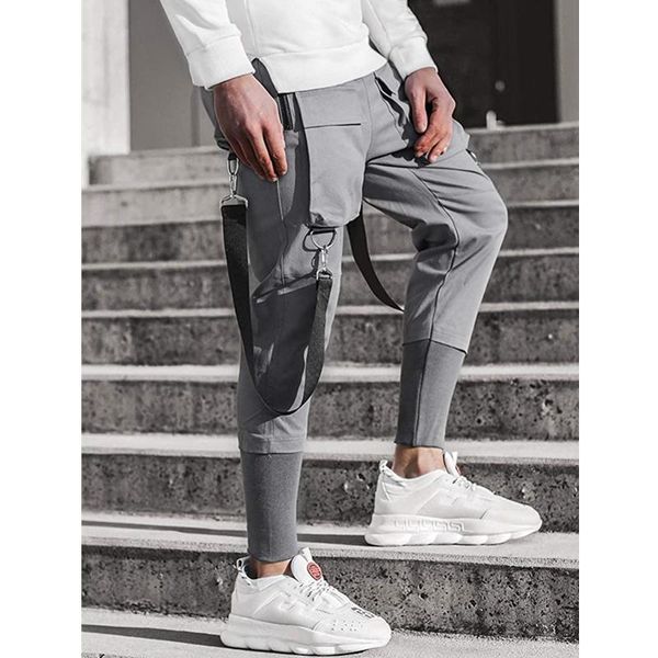 

2020 men fashion new multi-pocket patchwork pants casual sweatpants men high street hip hop slim fitness pants long trousers 3xl, Black