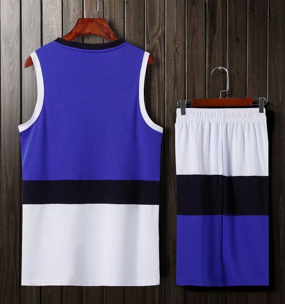 

men blank double-sided basketball team uniforms kits sports clothes tracksuits personality customized basketball sets with shorts 25-07, Blue;black