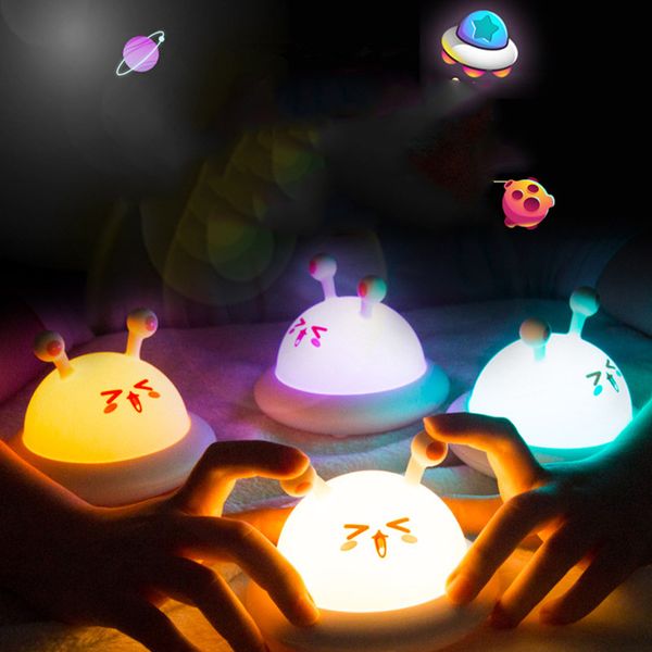 

творческий мультфильм 3d единорог силиконовый ночник usb led зарядки пэт прикроватная настольная лампа для детей дети подарочные игрушки спа