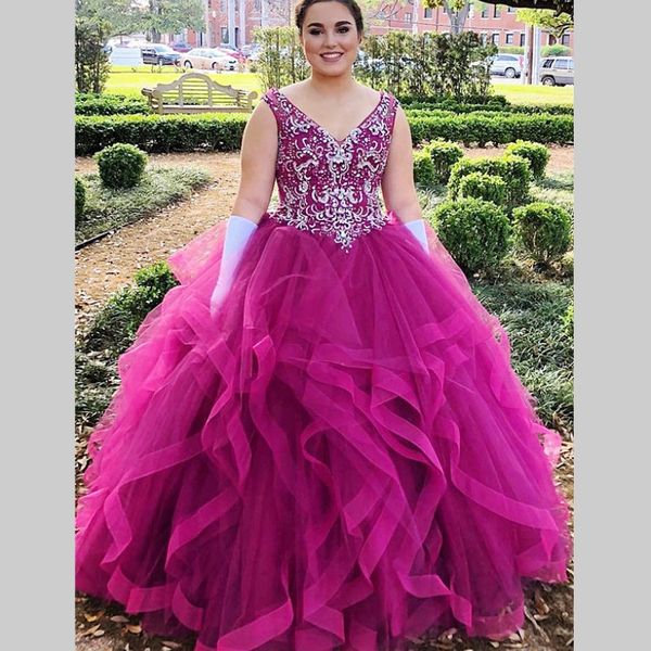 

бальные платья плюс размер платья quinceanera с v-образным вырезом из бисера блестки с оборками пачки и платья для выпускного вечера подрост, Blue;red