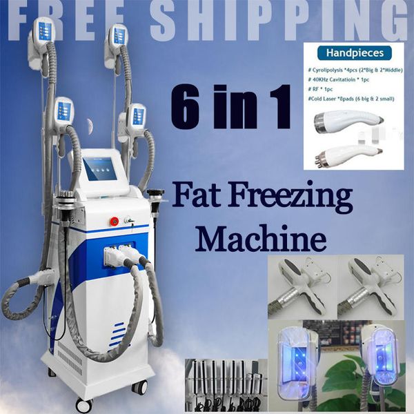 

6 in 1 cryolipolysis machines fat e body slimming machine lipo laser cavitation rf cryo lipolysis weight loss machines