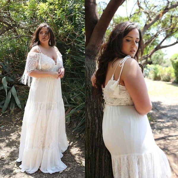 

2020 new arrival wedding gowns a line floor length tulle lace wedding dresses short length tassel button plus size v neck bridal gown, White