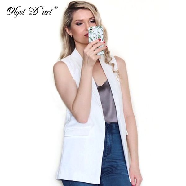 

2018 summer women elegant vest fashion sleeveless jackets casual veste femme long vest outwear brand waistcoat colete feminino, Black;white