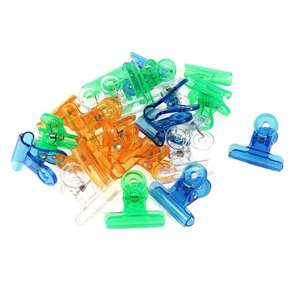 

24 pcs document color assorted plastic file ticket binder clip