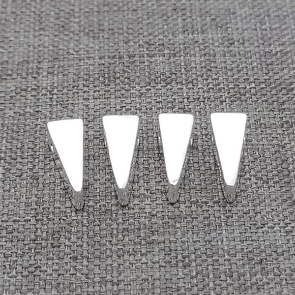 

other 4pcs of 925 sterling silver plain triangle spike beads for bracelet necklace