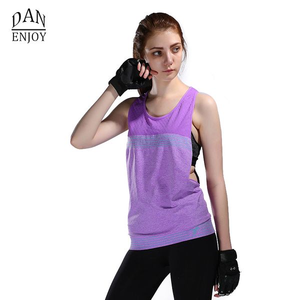 

danenjoy sports t-shirt fitness quick dry t vest backless sleeveless running yoga vest breathable running sportswear women, White;red