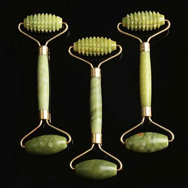 Pedra natural Jade Roller Facial Beauty Massage Ferramentas de levantamento de rosto Facial Roller Neck Ferramentas para cuidados com a pele