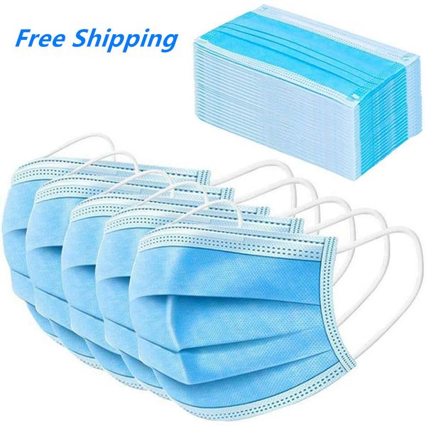 

blue color disposable face mask dust 3-ply ear loop disposable face mask mouth cover