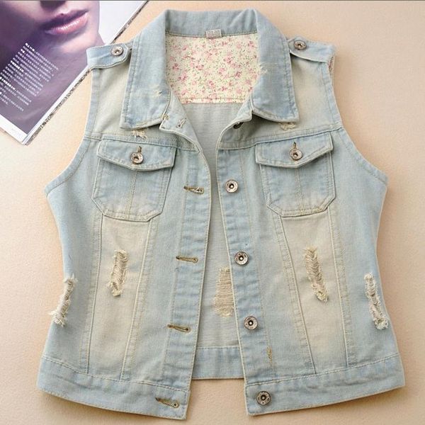 

plus size 5xldenim vest women summer hole short jeans sleeveless tank, Black;white