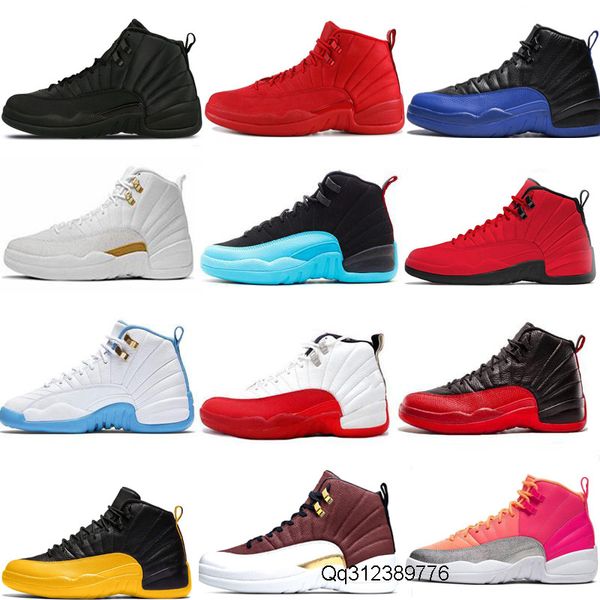 

12 12s basketball shoes for mens winterized gym red white black playoffs flu game royal ball punch university shoe size 7-13
