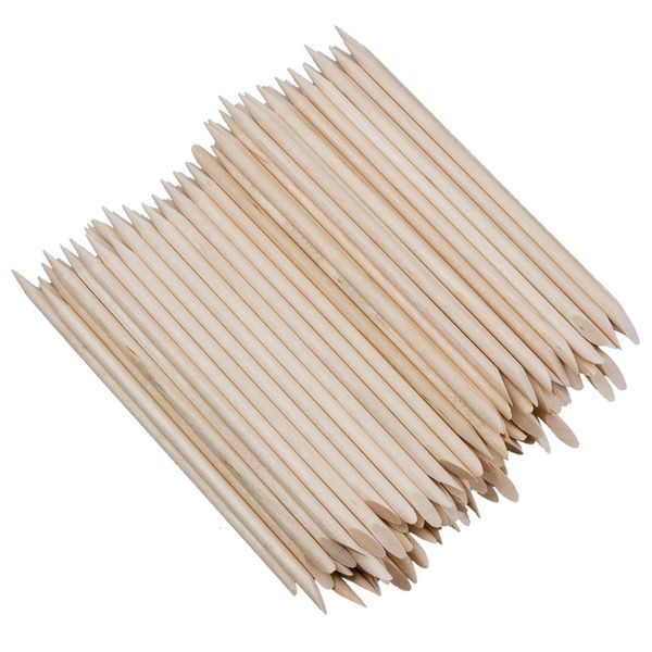 

100 x wooden stick with lace nail art nail care skin color #