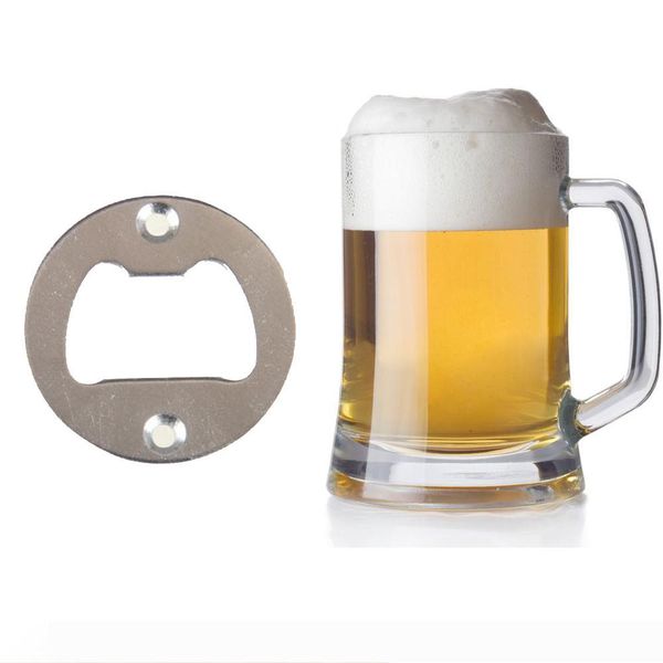 

stainless steel bottle opener part countersunk holes round metal strong polished bottle opener insert parts