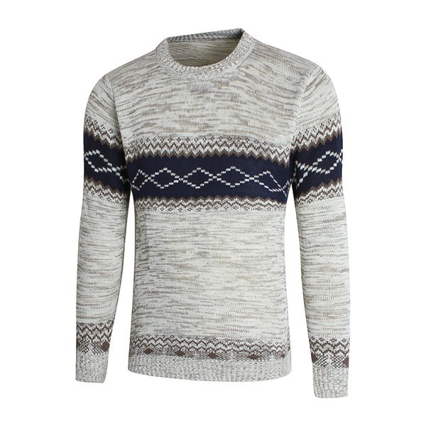 

2019 new pattern fashion men's spell color slim fit long sleeve knitting sweater/leisure male round collar comfortable pullovers, White;black