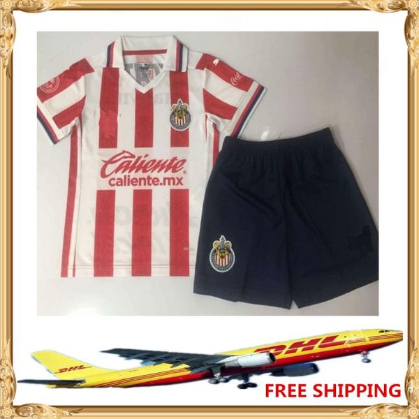 

dhl 2020 2021 america chivas kids soccer jerseys size 16-28, Black;yellow