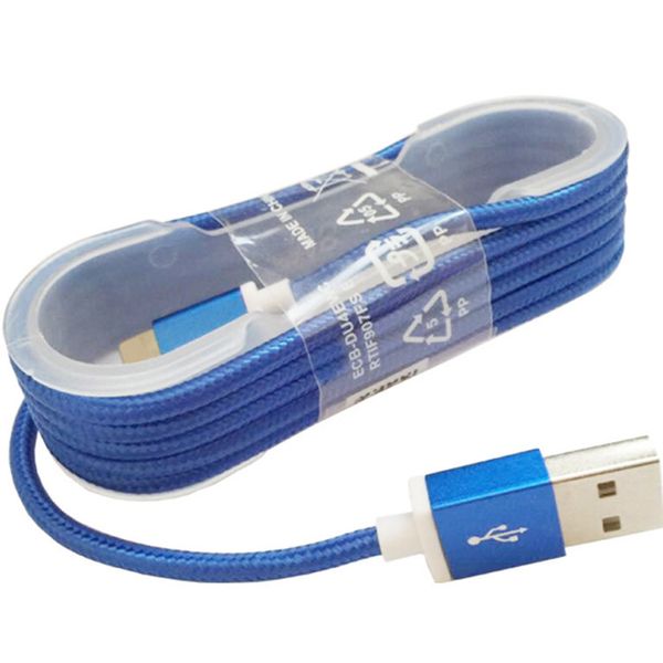 

150cm braided metal data lines v8 android micro usb charging cable charger cables compatible with multiple devices mixed color