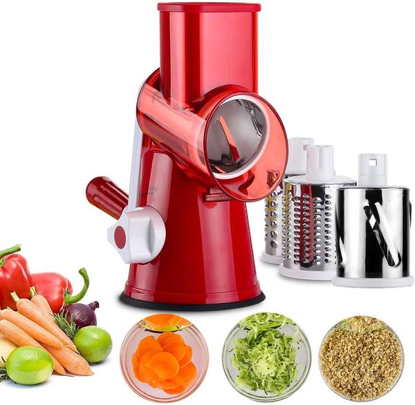 

vegetable mandoline slicer multipurpose fruit vegetable cutter potato cheese shredder rotary drum grater chopper kitchen gadgets